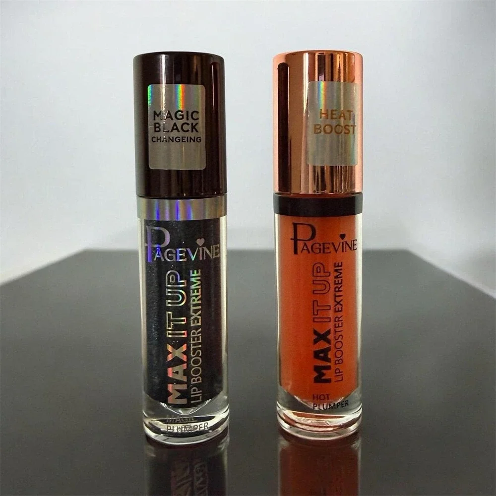 PAGE VINE Max It Up Lip Booster Extreme — Heat Boost & Magic Black Gift Set NEW